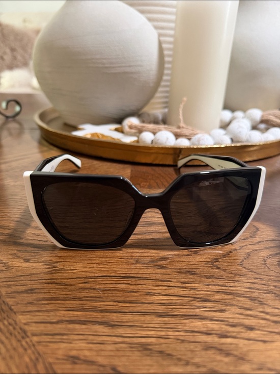 Prada Accessories - Prada Black and White Cat-Eye Sunglasses